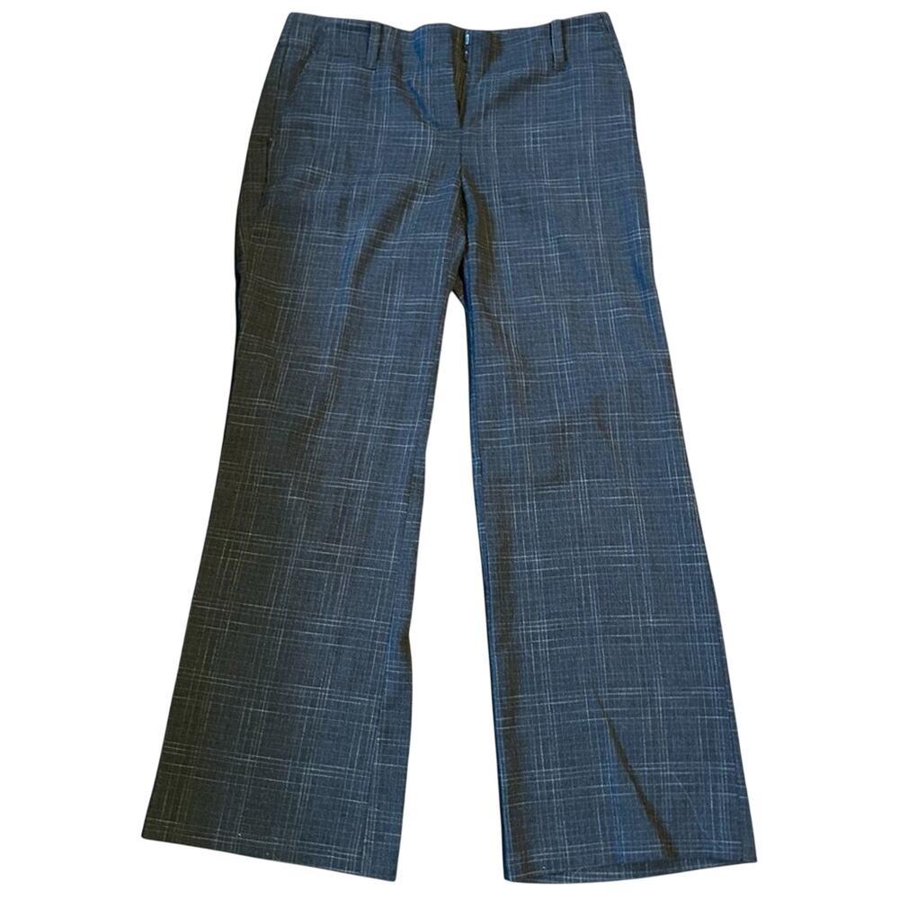 New York & Company 7th Avenue Grey Plaid Bootcut Pants Size 10